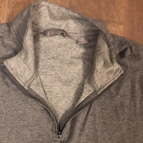 Daniel Cremieux  1/4 zip Signature Collection gray herringbone XXL 100% cotton - Picture 5 of 8